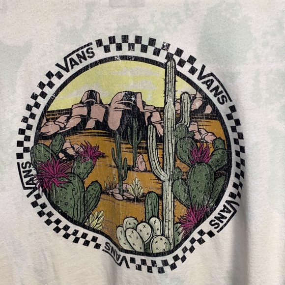 Vans Medium Bleach Dye Stuck On You Crew T-Shirt - Picture 4 of 12